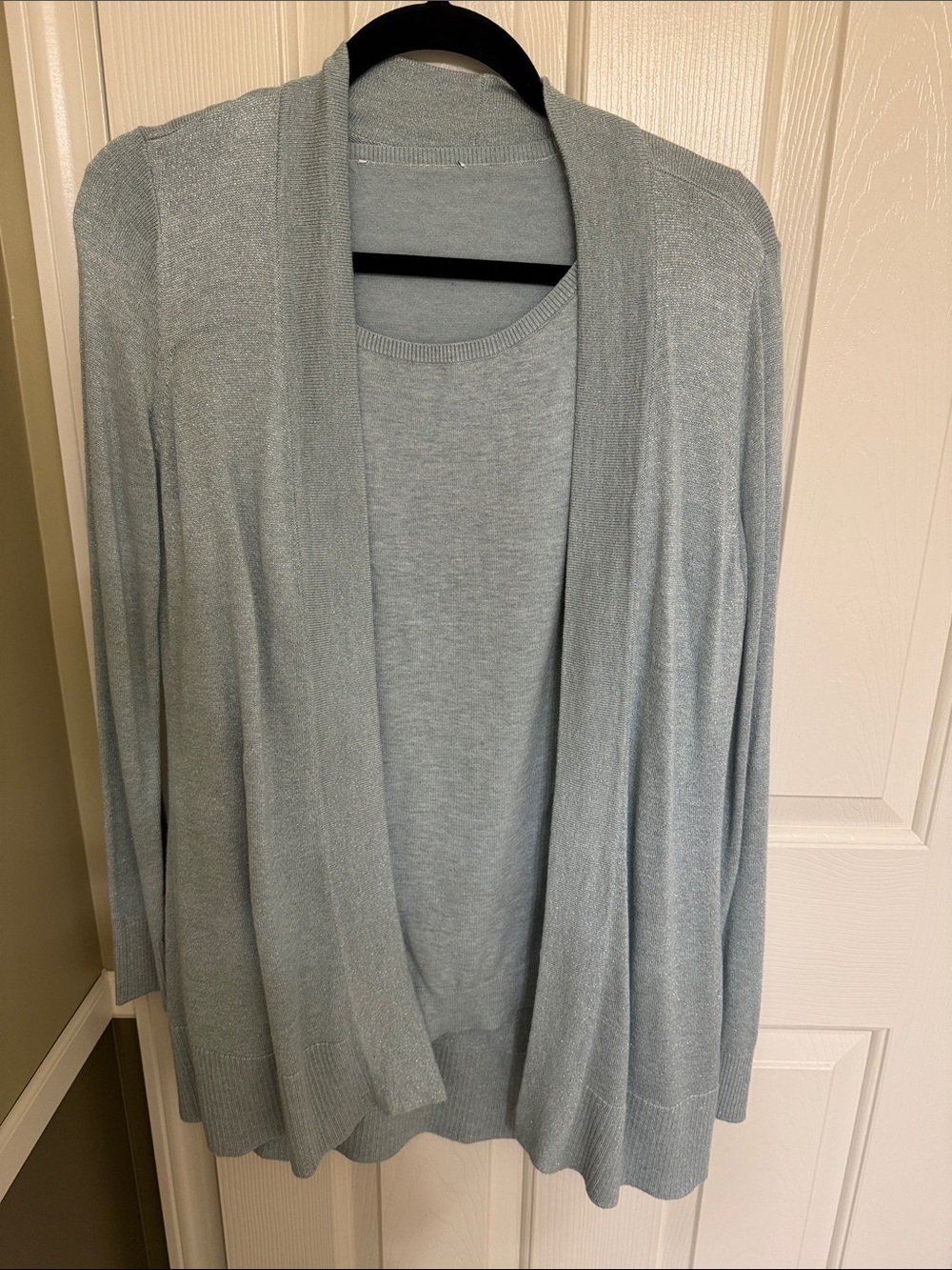 Light Green Women's Cardigan Sweater Set